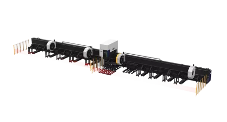 HSG TLS Series - Flagship '4+1' Full-track Heavy Duty Tube Beveling Fiber Laser Cutting Machine